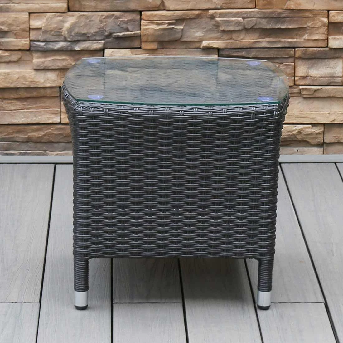 OUTLIV. Spain Beistelltisch Geflecht Dunkelgrau 5 OUTLIV. Spain Beistelltisch Geflecht Dunkelgrau – Bild 3