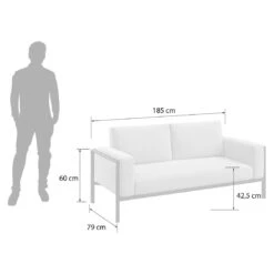 OUTLIV. Toskana Gartensofa Aluminium/Sunproof Anthrazit/Hellgrau -Garten Leben outliv toskana 2 sitzersofa aluminium sunproof 1423689 3