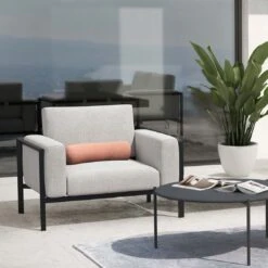 OUTLIV. Toskana Loungesessel Aluminium/Sunproof Anthrazit/Hellgrau