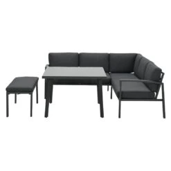 OUTLIV. Wellington Dininglounge 3-tlg. Aluminium/Polster Carbon Black/Reflex Black -Garten Leben outliv wellington loungeecke aluminium polster carbon black reflex black 1247403 3