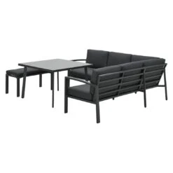 OUTLIV. Wellington Dininglounge 3-tlg. Aluminium/Polster Carbon Black/Reflex Black -Garten Leben outliv wellington loungeecke aluminium polster carbon black reflex black 1247403 4