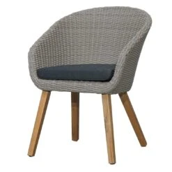 Ploß Flores Gartensessel Geflecht/Akazie Grau/Natur -Garten Leben ploss flores cocktailsessel geflecht akazie 1349010 2