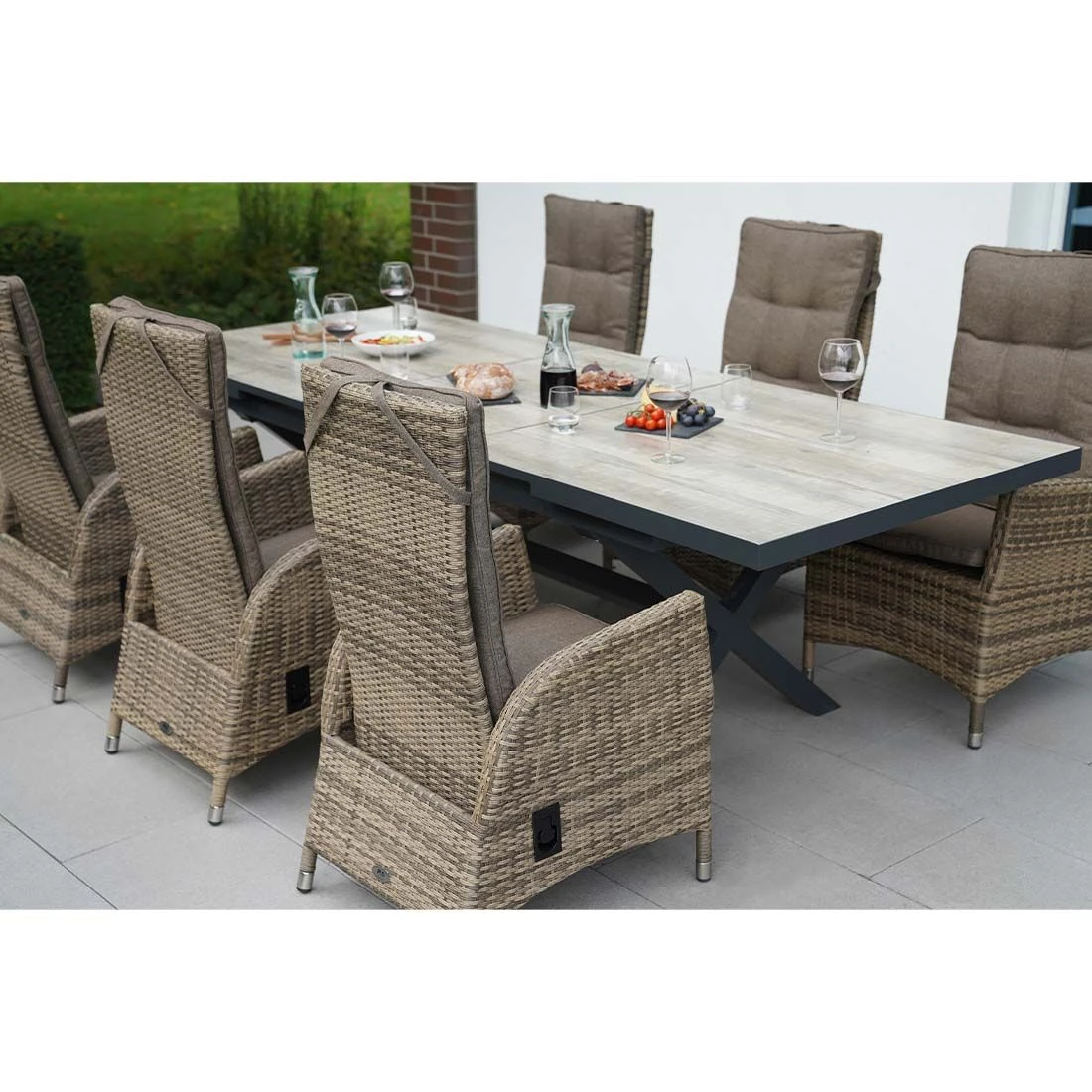 Ploß Nizza Gartensessel Geflecht/Polster Natur-Beige-Braun-Meliert/Savanna 5 Ploß Nizza Gartensessel Geflecht/Polster Natur-Beige-Braun-Meliert/Savanna – Bild 3