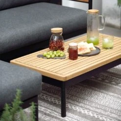 LifestyleGarden Bryde Ecklounge 3-tlg. Aluminium/Teak/Olefin Anthrazit/Natur -Garten Leben scancom bryde loungeset 3 tlg mit tisch 100x50cm 1411325 17