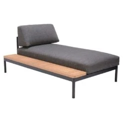 LifestyleGarden Bryde Ecklounge 3-tlg. Aluminium/Teak/Olefin Anthrazit/Natur -Garten Leben scancom bryde loungeset 3 tlg mit tisch 100x50cm 1411325 3