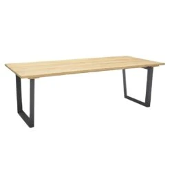 LifestyleGarden Jimmy Gartentisch 216x99cm Aluminium/Teakholz Recycelt Magnesium Grau/Teak