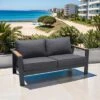 LifestyleGarden Palau Gartensofa Aluminium/Olefin Dunkelgrau/Natur 2 LifestyleGarden Palau Gartensofa Aluminium/Olefin Dunkelgrau/Natur -Garten Leben scancom palau 2 sitzer sofa aluminium teak 1411347 1