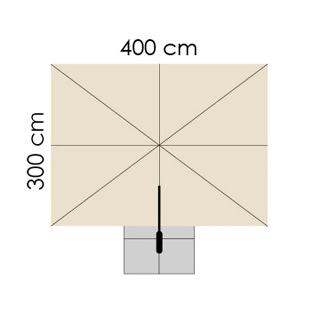Schneider® Schneider Rhodos Grande Ampelschirm 300x400cm Anthrazit/Natur 6 Schneider® Schneider Rhodos Grande Ampelschirm 300x400cm Anthrazit/Natur – Bild 4