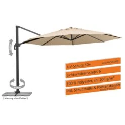 Schneider® Schneider Rhodos Grande Ampelschirm Ø400cm Anthrazit/Natur -Garten Leben schneider rhodos grande ampelschirm o400cm anthrazit natur 1266796 5