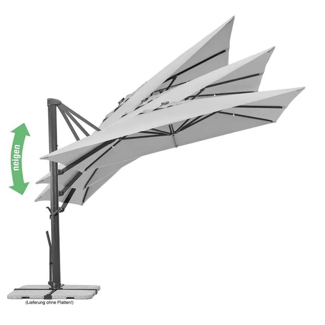 Schneider® Schneider Rhodos Smart Ampelschirm 300x300cm Silbergrau 11 Schneider® Schneider Rhodos Smart Ampelschirm 300x300cm Silbergrau – Bild 9