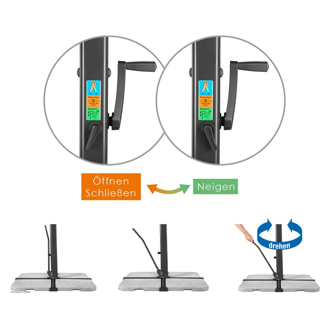 Schneider® Schneider Rhodos Smart Ampelschirm 300x300cm Natur 12 Schneider® Schneider Rhodos Smart Ampelschirm 300x300cm Natur – Bild 10