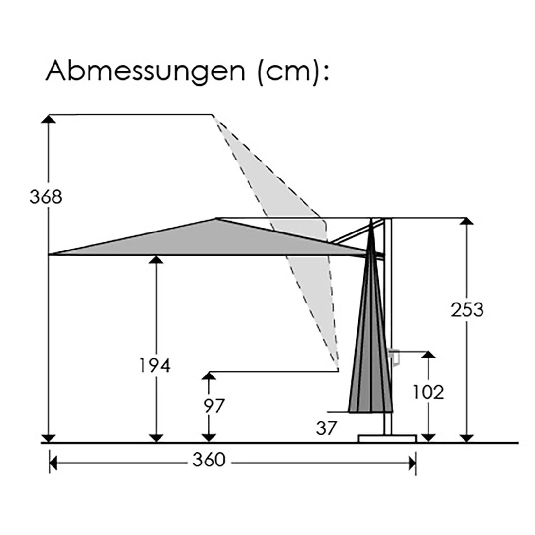 Schneider® Schneider Rhodos Smart Ampelschirm 300x300cm Natur 5 Schneider® Schneider Rhodos Smart Ampelschirm 300x300cm Natur – Bild 3