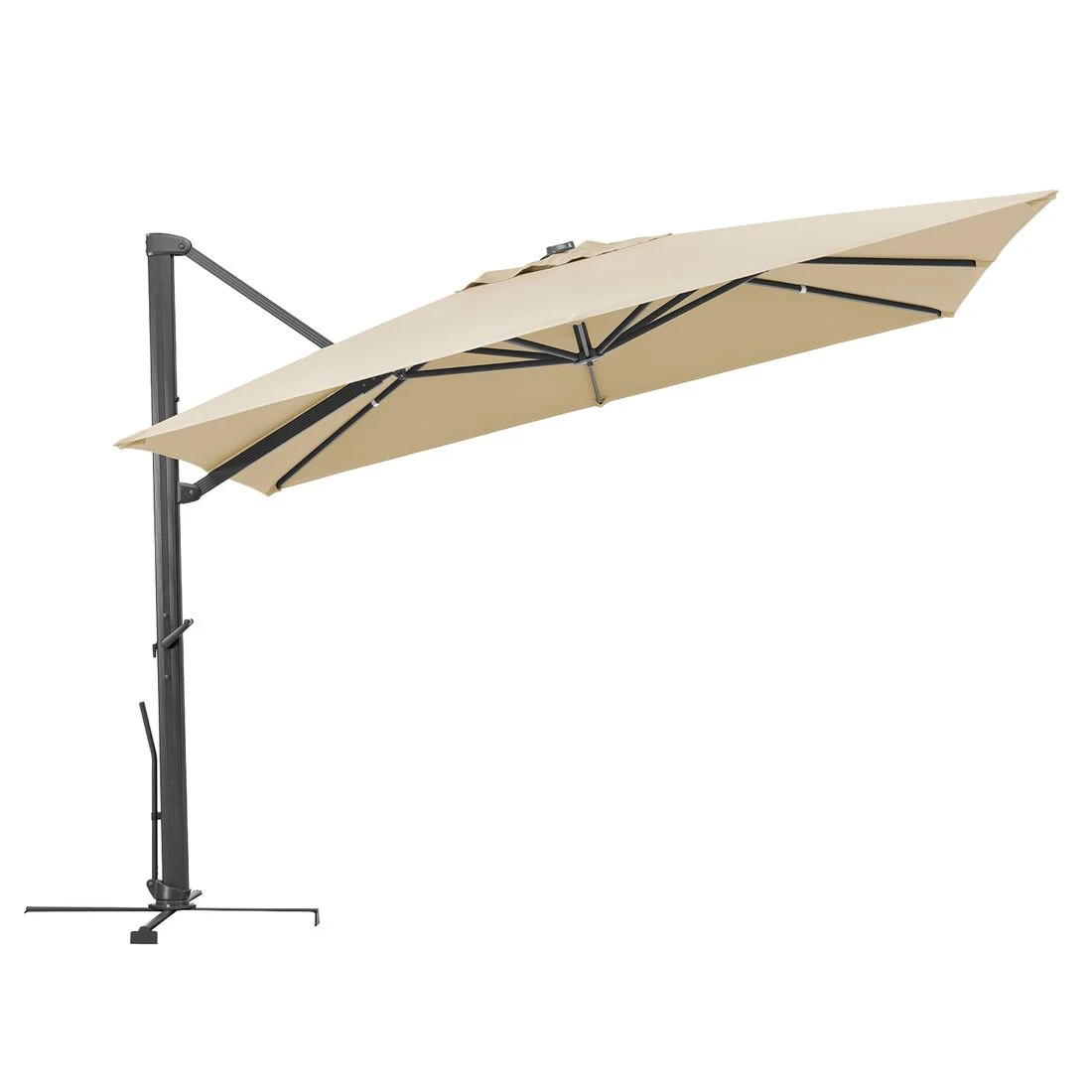 Schneider® Schneider Rhodos Smart Ampelschirm 300x300cm Natur 7 Schneider® Schneider Rhodos Smart Ampelschirm 300x300cm Natur – Bild 5