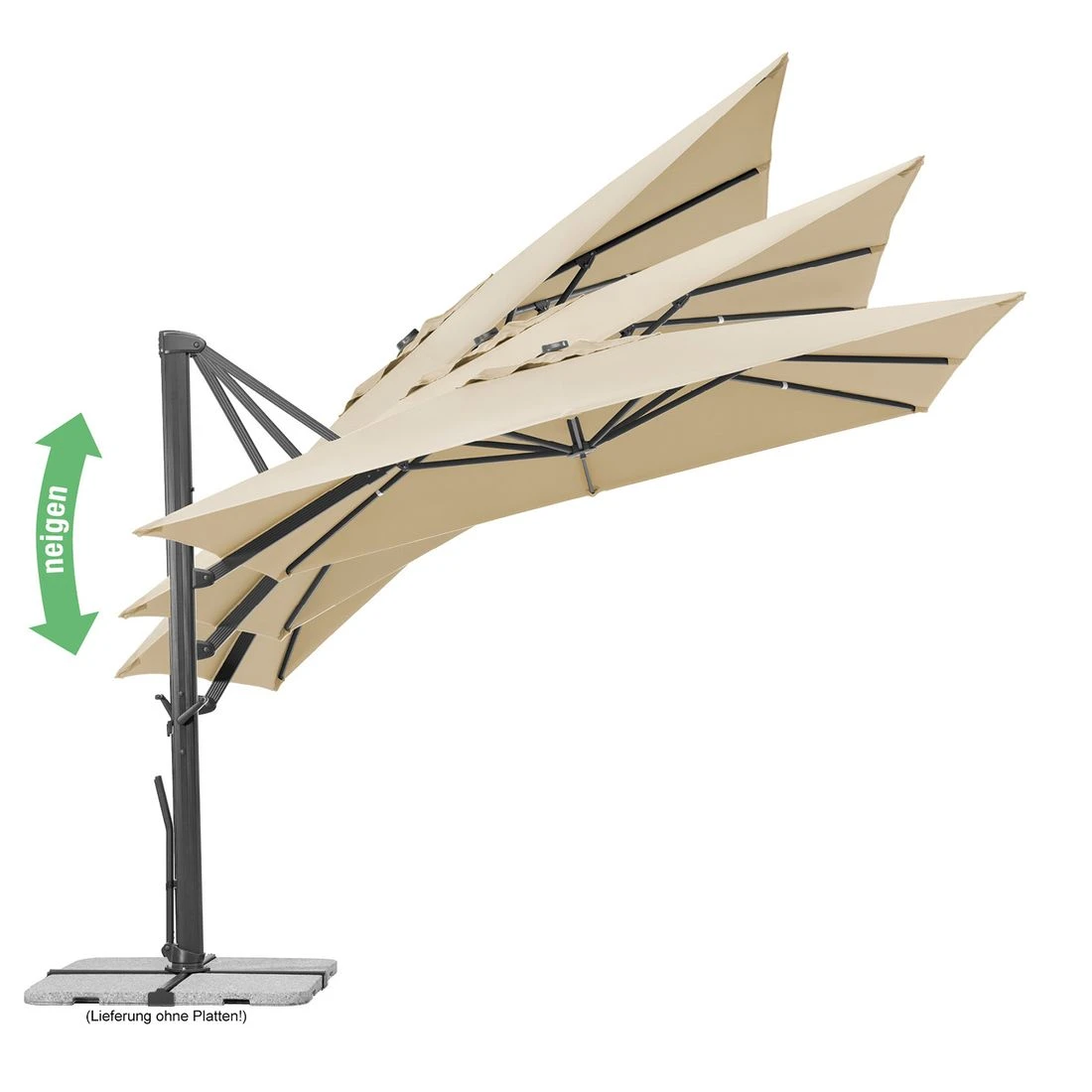 Schneider® Schneider Rhodos Smart Ampelschirm 300x300cm Natur 11 Schneider® Schneider Rhodos Smart Ampelschirm 300x300cm Natur – Bild 9