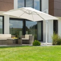 Schneider® Schneider Rhodos Twist-Bianco Ampelschirm 300x300cm Weiß/Weiß -Garten Leben schneider rhodos twist bianco ampelschirm 300x300cm weiss 1098232 3