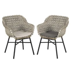 Schöner Wohnen Saba Gartensessel Aluminium/Kunststoff/Polyrattan Schwarz/Grau-Weiß -Garten Leben schoener wohnen saba gartensessel aluminium kunststoff polyrattan 1470417 4