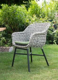 Schöner Wohnen Saba Gartensessel Aluminium/Kunststoff/Polyrattan Schwarz/Grau-Weiß -Garten Leben schoener wohnen saba gartensessel aluminium kunststoff polyrattan 1470417 5