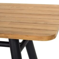 Schöner Wohnen Saba Gartentisch 220x100cm Aluminium/Teak Schwarz/Natur -Garten Leben schoener wohnen saba gartentisch 220x100cm aluminium teak 1470450 3