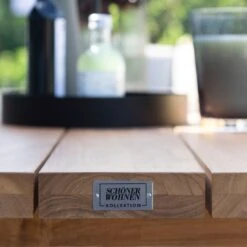 Schöner Wohnen Saba Gartentisch 220x100cm Aluminium/Teak Schwarz/Natur -Garten Leben schoener wohnen saba gartentisch 220x100cm aluminium teak 1470450 5