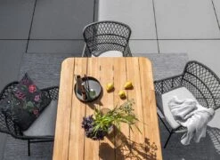 Schöner Wohnen Saba Gartentisch 220x100cm Aluminium/Teak Schwarz/Natur -Garten Leben schoener wohnen saba gartentisch 220x100cm aluminium teak 1470450 7