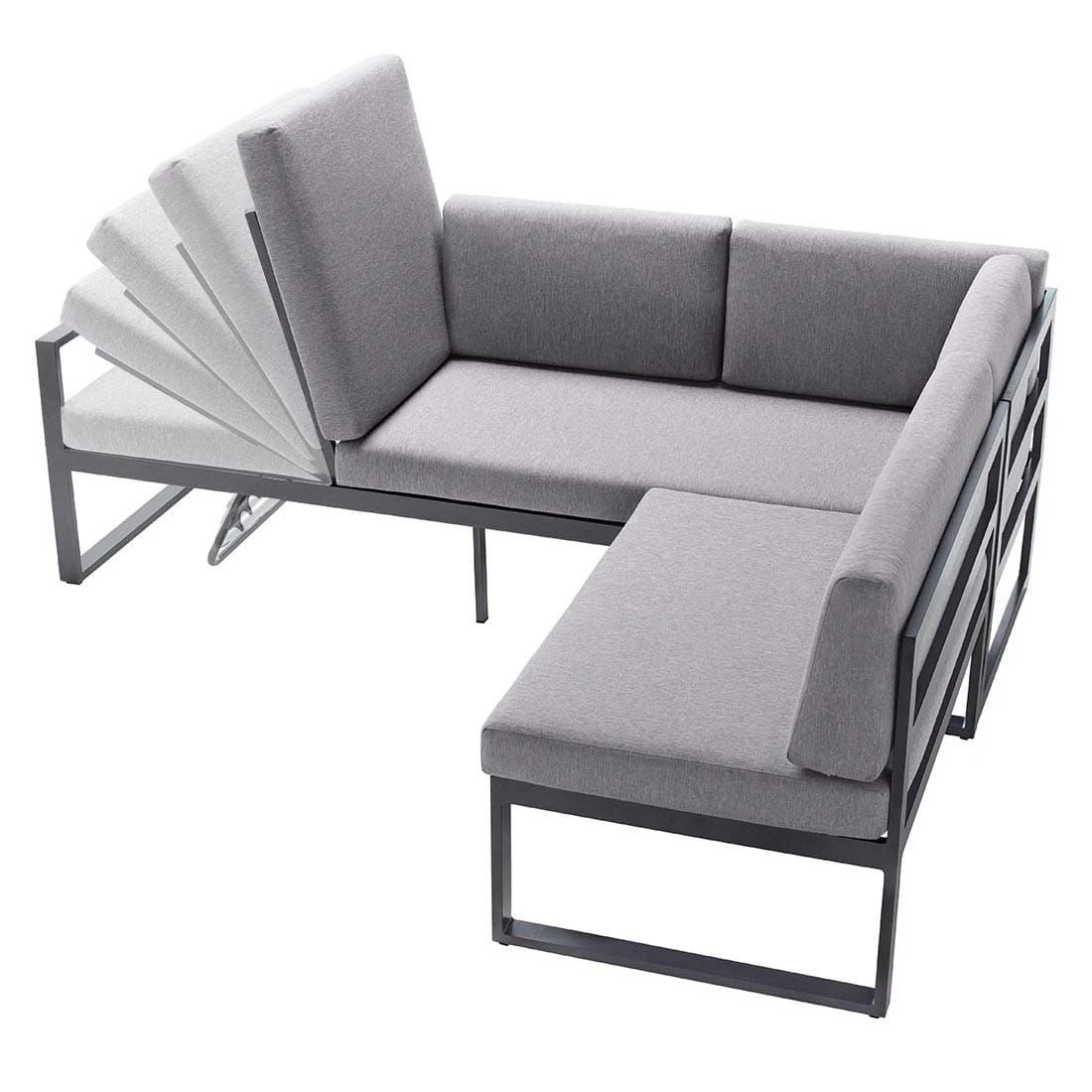 Sieger Adelaide Ecklounge Aluminium/Sunproof Eisengrau/Hellgrau 4 Sieger Adelaide Ecklounge Aluminium/Sunproof Eisengrau/Hellgrau – Bild 2