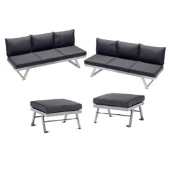 Sieger Auckland Ecklounge 4-tlg. Aluminium/Sunproof® Graphit/Grau -Garten Leben sieger auckland louneecke aluminium sunproof graphit grau 1315350 2