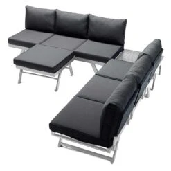 Sieger Auckland Ecklounge 4-tlg. Aluminium/Sunproof® Graphit/Grau -Garten Leben sieger auckland louneecke aluminium sunproof graphit grau 1315350 3