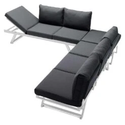Sieger Auckland Ecklounge 4-tlg. Aluminium/Sunproof® Graphit/Grau -Garten Leben sieger auckland louneecke aluminium sunproof graphit grau 1315350 4