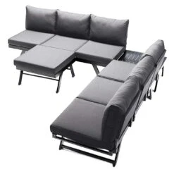 Sieger Auckland Ecklounge 4-tlg. Aluminium/Sunproof® Eisengrau/Hellgrau -Garten Leben sieger auckland loungeecke aluminium sunproof eisengrau hellgrau 1315328 3