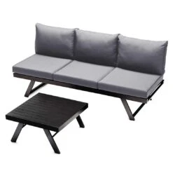 Sieger Auckland Ecklounge 4-tlg. Aluminium/Sunproof® Eisengrau/Hellgrau -Garten Leben sieger auckland loungeecke aluminium sunproof eisengrau hellgrau 1315328 7