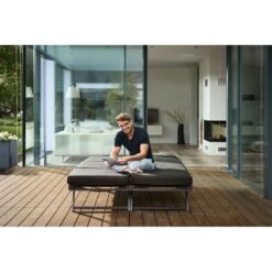 Sieger Auckland Gartensofa 2-tlg. Aluminium/Sunproof Graphit/Grau -Garten Leben sieger auckland loungeliege 2 tlg aluminium sunproof graphit grau 1210487 3