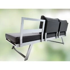 Sieger Auckland Gartensofa 2-tlg. Aluminium/Sunproof Graphit/Grau -Garten Leben sieger auckland loungeliege 2 tlg aluminium sunproof graphit grau 1210487 4