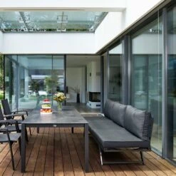 Sieger Auckland Gartensofa Aluminium/Sunproof Eisengrau/Grau -Garten Leben sieger auckland loungeliege aluminium sunproof eisengrau grau 1210256 2