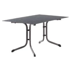 Sieger Boulevard Klapptisch 140x90cm Stahl/Polytec Eisengrau/Schiefer Anthrazit