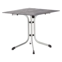 Sieger Boulevard Klapptisch 80x80cm Stahl/Polytec Graphit/Beton Hell