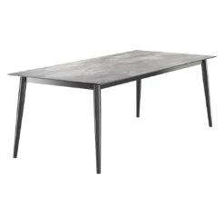 Sieger Gartentisch 220x100cm Aluminium/Polytec Eisengrau/Beton Hell