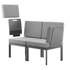 Sieger Lugo Gartensofa Aluminium/Sunproof Eisengrau/Hellgrau -Garten Leben sieger lugo loungebank aluminium sunproof 1426791 1