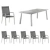 Sieger Meran Gartenmöbelset 7-tlg. Mit Tisch 220x100cm Graphit/Grau