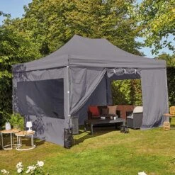 Siena Garden Allrounder Gartenpavillon 450x300cm Stahl/Polyester Grau/Hellgrau -Garten Leben siena garden allrounder pavillon 450x300cm stahl polyester 1359724 4