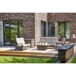 Siena Garden Corido Gartenbank Aluminium/Geflecht Inkl. Kissen Matt Anthrazit/Charcoal Grey -Garten Leben siena garden corido 2 sitzerbank aluminium geflecht inkl kissen 1363640 2