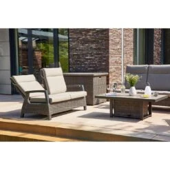 Siena Garden Corido Gartenbank Aluminium/Geflecht Inkl. Kissen Matt Anthrazit/Charcoal Grey -Garten Leben siena garden corido 2 sitzerbank aluminium geflecht inkl kissen 1363640 3