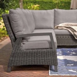 Siena Garden Corido Dininglounge 5-teilig Aluminium/Geflecht Anthrazit/Charcoal Grey -Garten Leben siena garden corido loungeecke 5 teilig aluminium geflecht 10