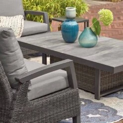 Siena Garden Corido Dininglounge 5-teilig Aluminium/Geflecht Anthrazit/Charcoal Grey -Garten Leben siena garden corido loungeecke 5 teilig aluminium geflecht 11