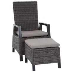 Siena Garden Corido Loungehocker Geflecht Inkl. Kissen Charcoal Grey/Taupe-Meliert -Garten Leben siena garden corido loungehocker geflecht inkl kissen 1353047 5
