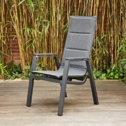 Siena Garden Milano Gartensessel Aluminium/Ranotex®-Gewebe Matt Anthrazit/Grau -Garten Leben siena garden milano verstellsessel aluminium ranotexr gewebe 1425350 2