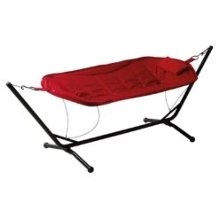 Siena Garden Panama Hängematte Mit Gestell Stahl/Oxfordgewebe Grau/Rot -Garten Leben siena garden panama haengematte mit gestell stahl oxfordgewebe 1363827 5