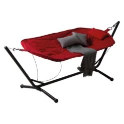 Siena Garden Panama Hängematte Mit Gestell Stahl/Oxfordgewebe Grau/Rot -Garten Leben siena garden panama haengematte mit gestell stahl oxfordgewebe 1363827 6