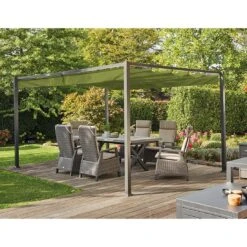 Siena Garden Sky Gartenpergola 400x300cm Aluminium/Polypropylen Anthrazit/Kiwigrün -Garten Leben siena garden sky pavillon 400x300cm aluminium polypropylen 1363354 2