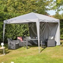 Siena Garden Starter Gartenpavillon 300x300cm Stahl/Polyester Grau 5 Siena Garden Starter Gartenpavillon 300x300cm Stahl/Polyester Grau -Garten Leben siena garden starter faltpavillon 300x300cm stahl polyester 1363607 2