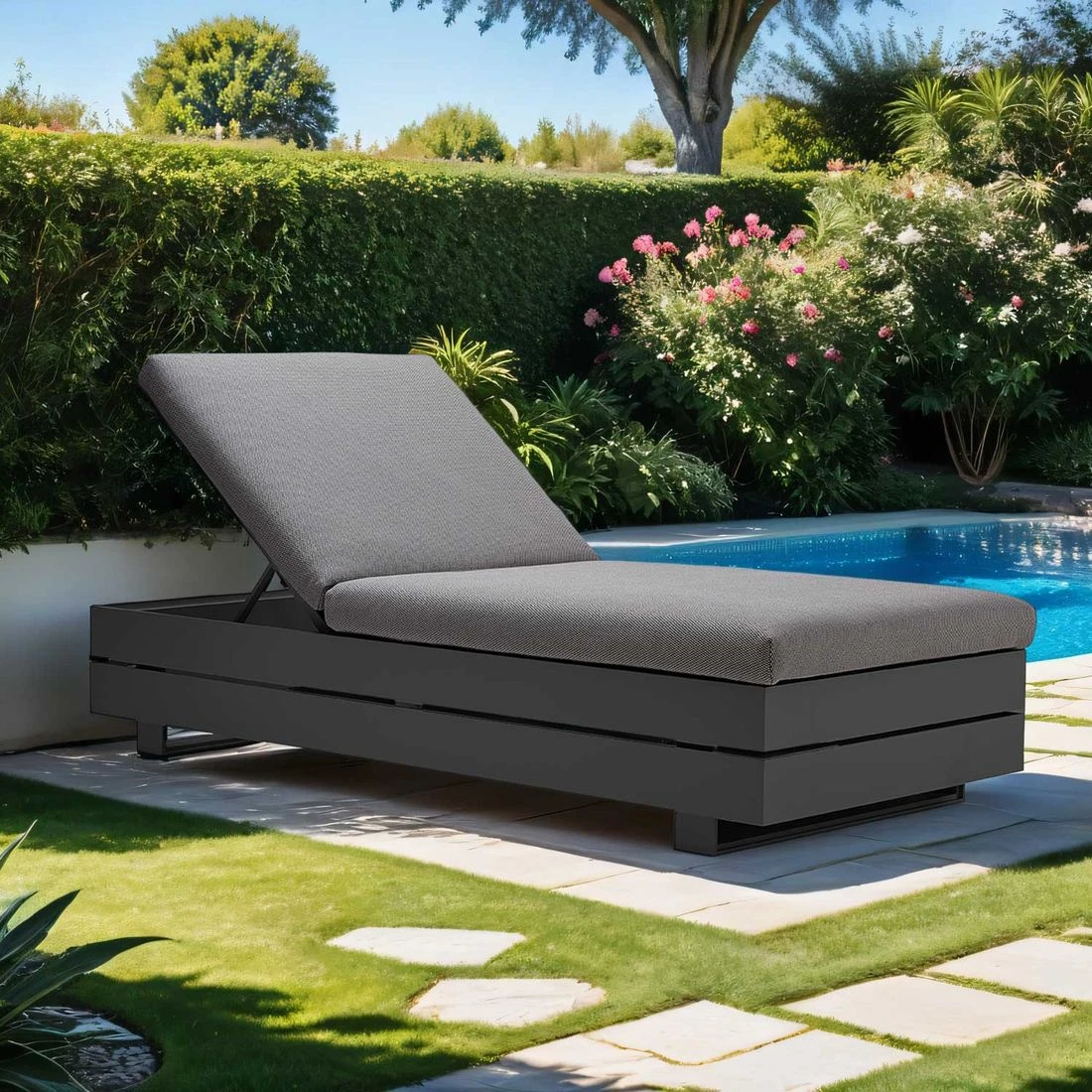 Solpuri Boxx Gartenliege Aluminium/Acryl Anthrazit 3 Solpuri Boxx Gartenliege Aluminium/Acryl Anthrazit